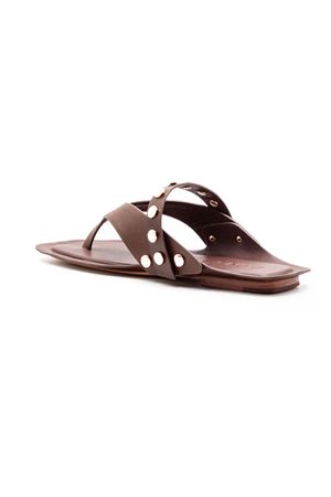 Brown leather sandals ELENA IACHI | EE29BROWNGOLD